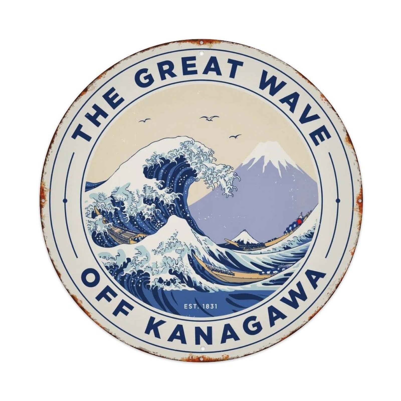 Great Wave Ukiyo-e Metal Tin Sign Plaque