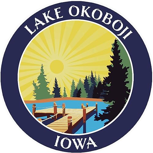 Miniatura 3 de Lake Dock - Lago Okoboji - Iowa 3.5 pulgadas Ventana de coche camión calcomanía vacaciones aventura tema novedad apliques