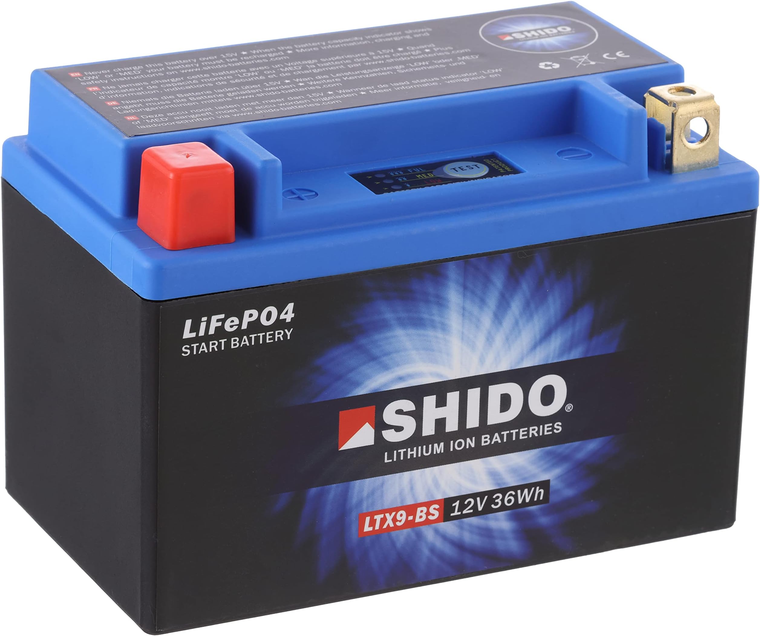 SHIDO LTX9-BS LION -S Battery Lithium Ion Blue