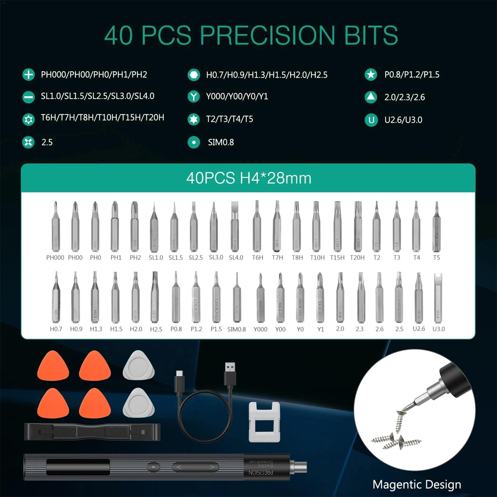 Electric Screwdriver Bit Kit, 3 ustawienia obrotowego, zestaw narzędzi do naprawy elektroniki, zestaw śrub do naprawy telefonu, narzędzia do naprawy aparatu, zestaw do naprawy laptopa,