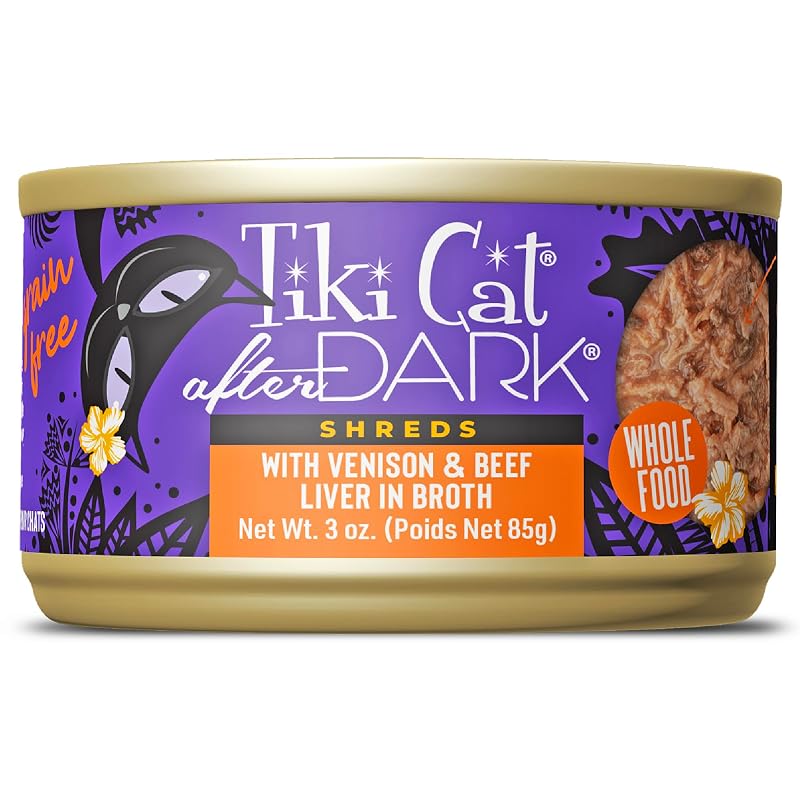 Ração úmida para gatos adultos TIKI PETS Tiki Cat After Dark com veado e fígado bovino, 85 g
