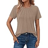 AUTOMET Womens Short Sleeve Shirts Business Casual Tops Summer Trendy Tshirts Dressy Tee Fashion Blouses Outfits 2025