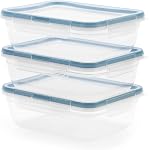 Snapware Total Solution 6-Pc Plastic Food Storage Containers Set with Lids, 8.5-Cup Rectangle Meal Prep Container, Non-Toxic, BPA-Free with 4 Locking Tabs, Microwave, Dishwasher, and Freezer Safe