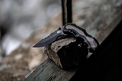 Miniatura 3 de Smith & Wesson SWMP6 Cuchillo plegable asistido SS de alto carbono de 7.7 pulgadas con hoja de punta de clip de 3.4 pulgadas y mango de aluminio