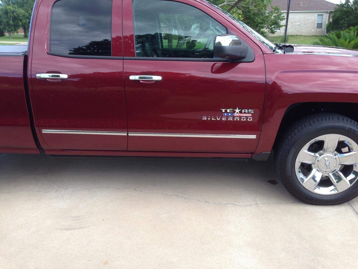 Muzzys American Flag Texas Edition Emblem Badge 3M Universal Stick on, FITS Silverado, Sierra, Tundra, Tacoma, Fender, Tailgate, Door, Car, Truck, RED WHITE AND BLUE!