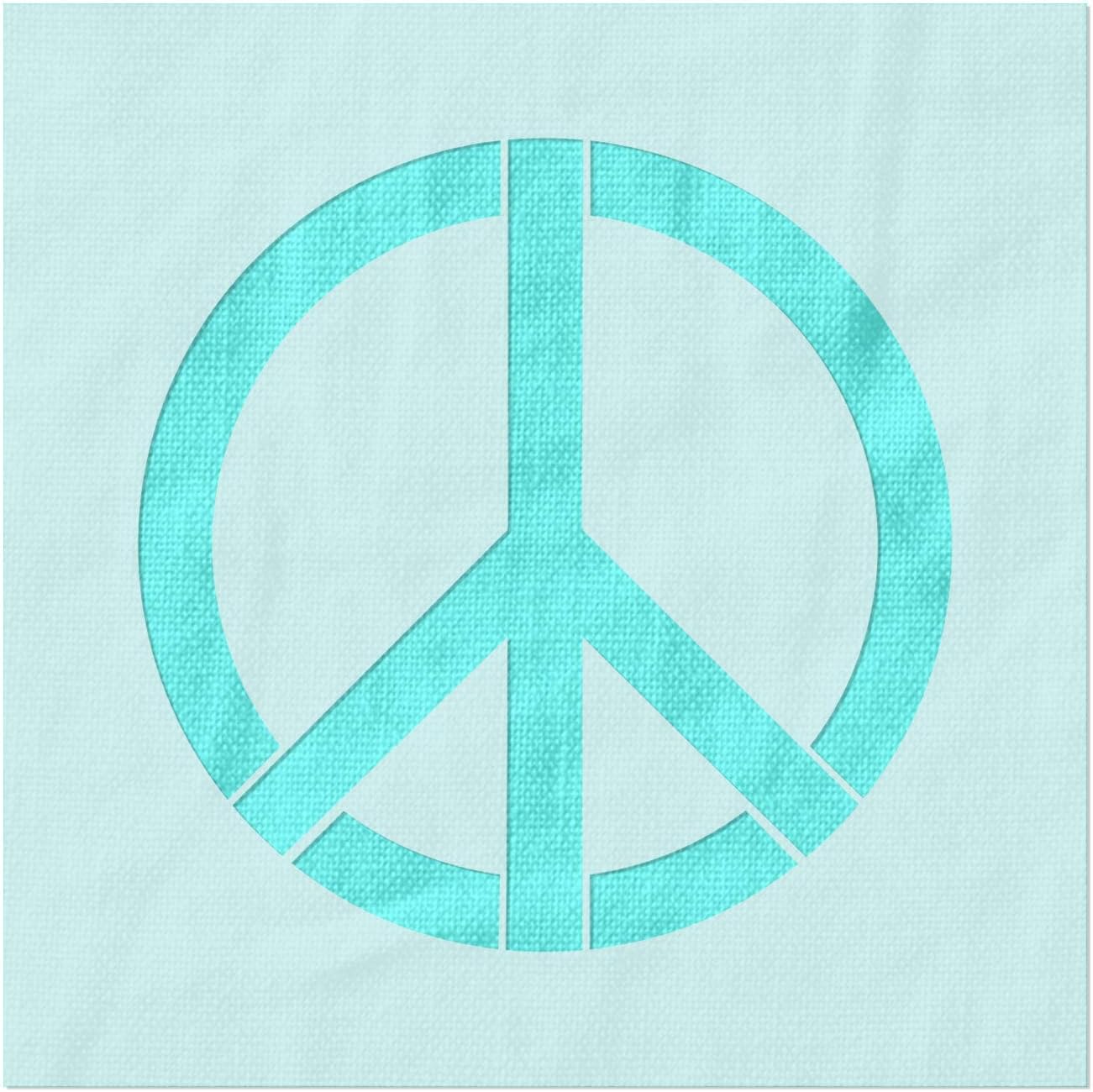 Stencil Stop Peace Sign Symbol Stencil - Reusable for DIY Projects, Painting, Drawing, Crafts - 14 Mil Mylar Plastic (18 x 18 inches)