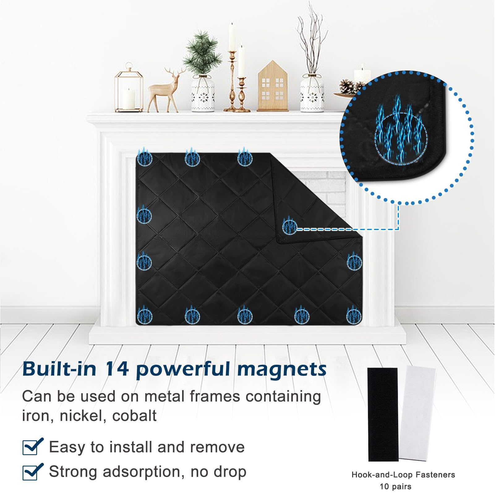 Blocca spifferi per caminetto, copertura magnetica per caminetto | Coperture per bocchette per caminetti da interni | Tappo decorativo per, copertura magnetica per da interno