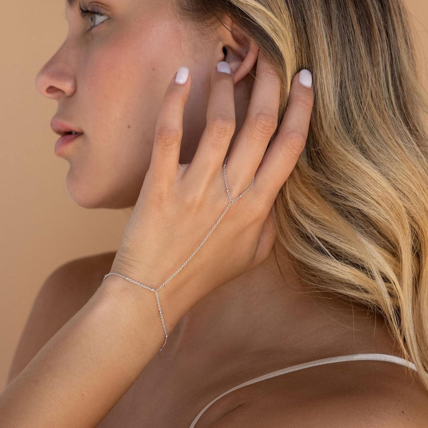 Hand Chain Bracelet for Women Dainty Gold Bracelets Ring Bracelet Hand Chain Jewelry Gifts - Image 2