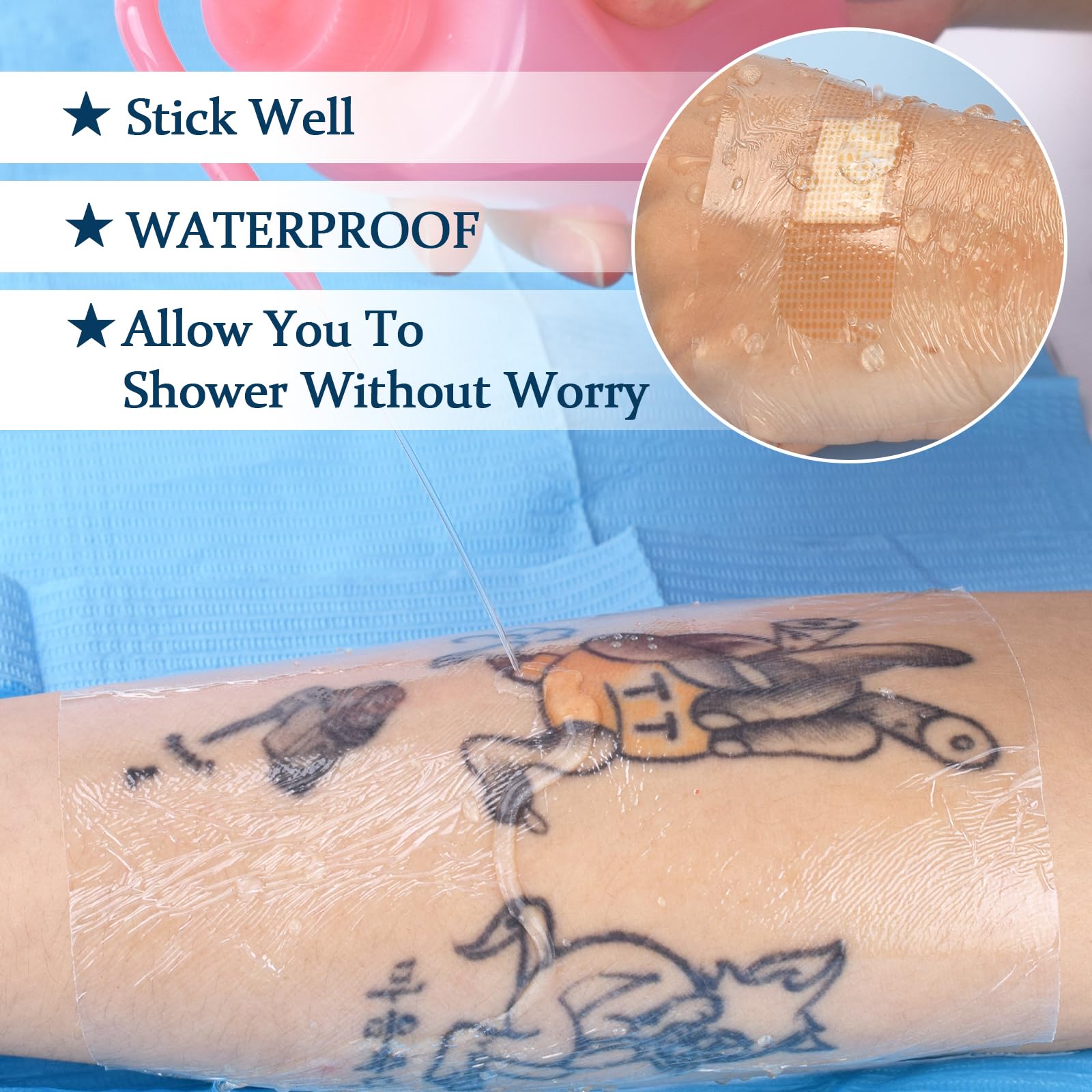 ATOMUS 10m tattoo Bandage Roll Film wasserdicht transparent Nachsorge Klebstoff Heilung Verband Tattoo Supplies