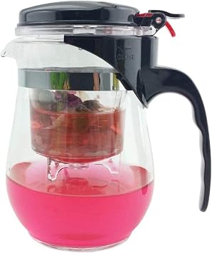 Yiozoi Portable Teapot 500ml Glass China Publishing House Puer Office Convenient Flower Tea Set