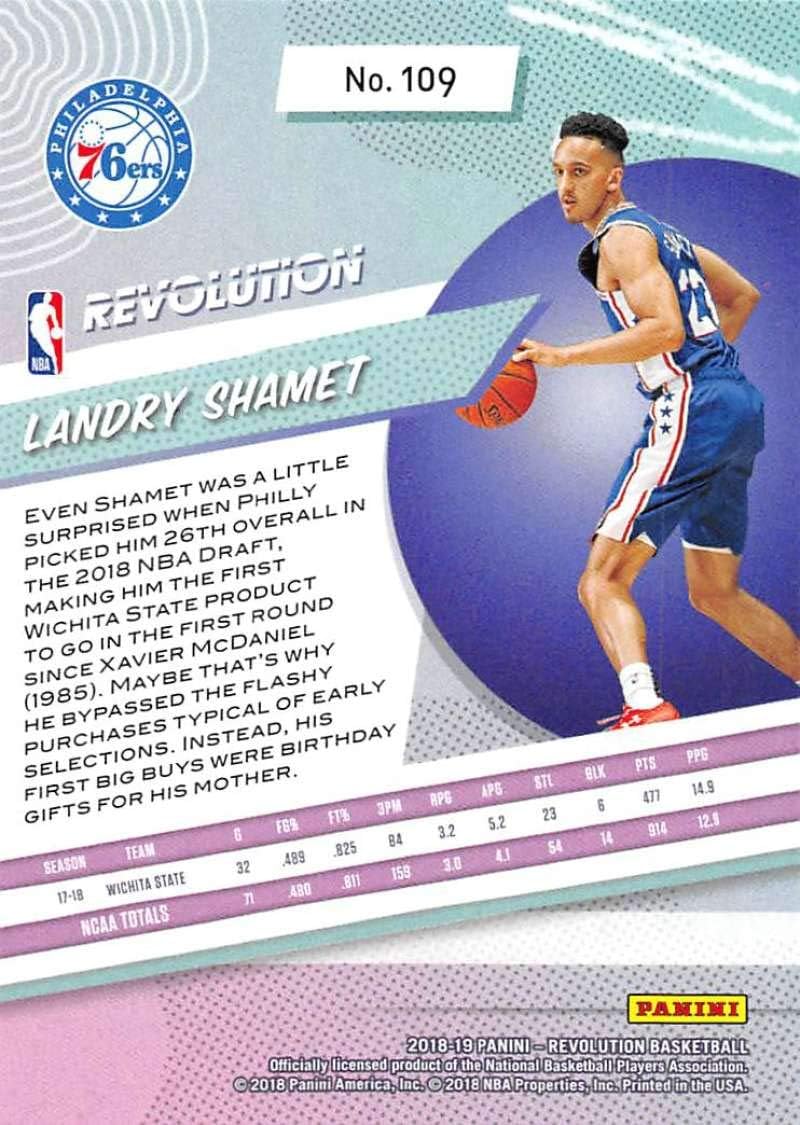 2018-19 Panini Revolution #109 Landry Shamet Philadelphia 76ers Rookie Basketball Card