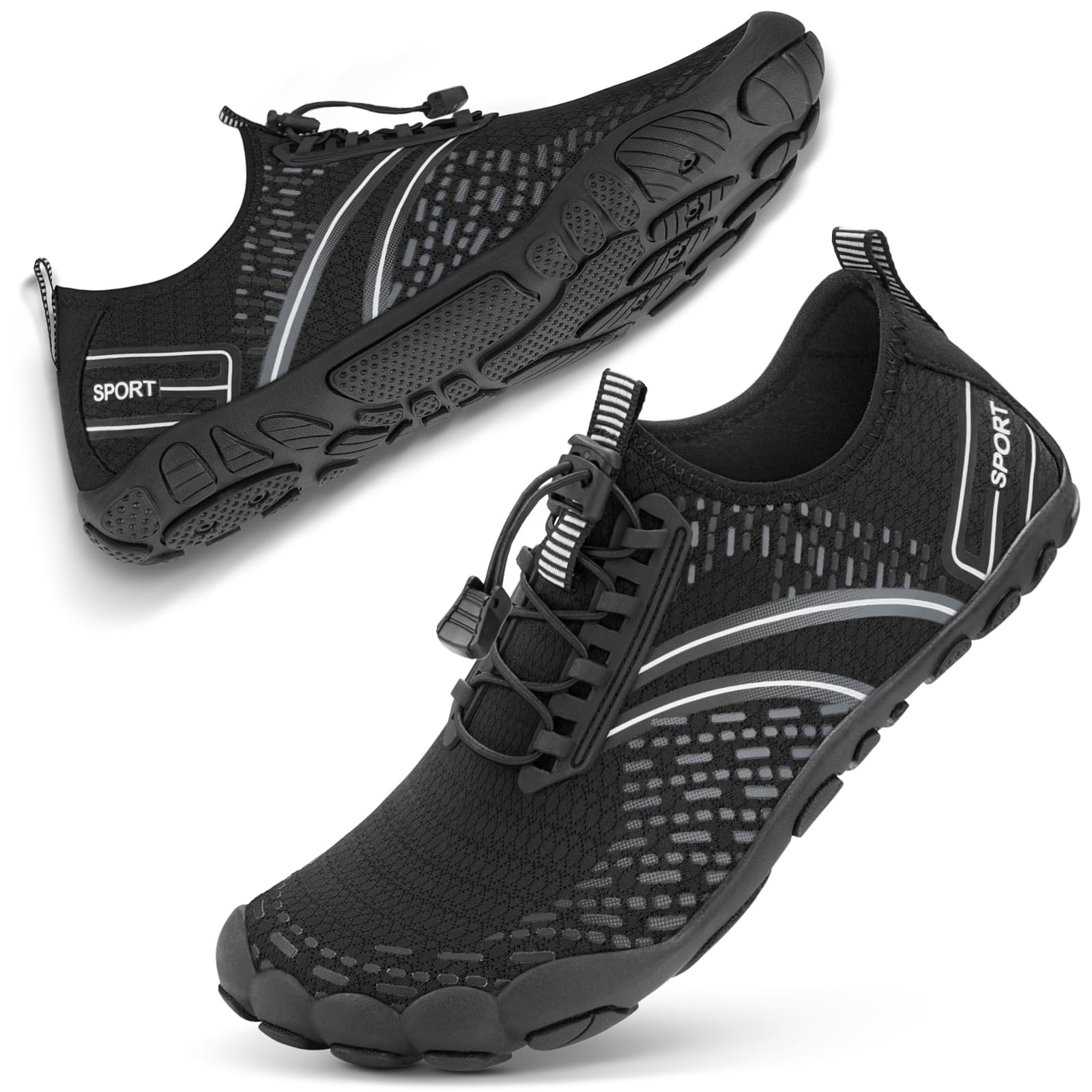 ATHMILE Zapatos acuáticos para senderismo y hombre descalzos para mujer, playa, natación, piscina, río, secado rápido, atléticos, puntera ancha, deportes al aire libre, kayak, barco, escalada, yoga