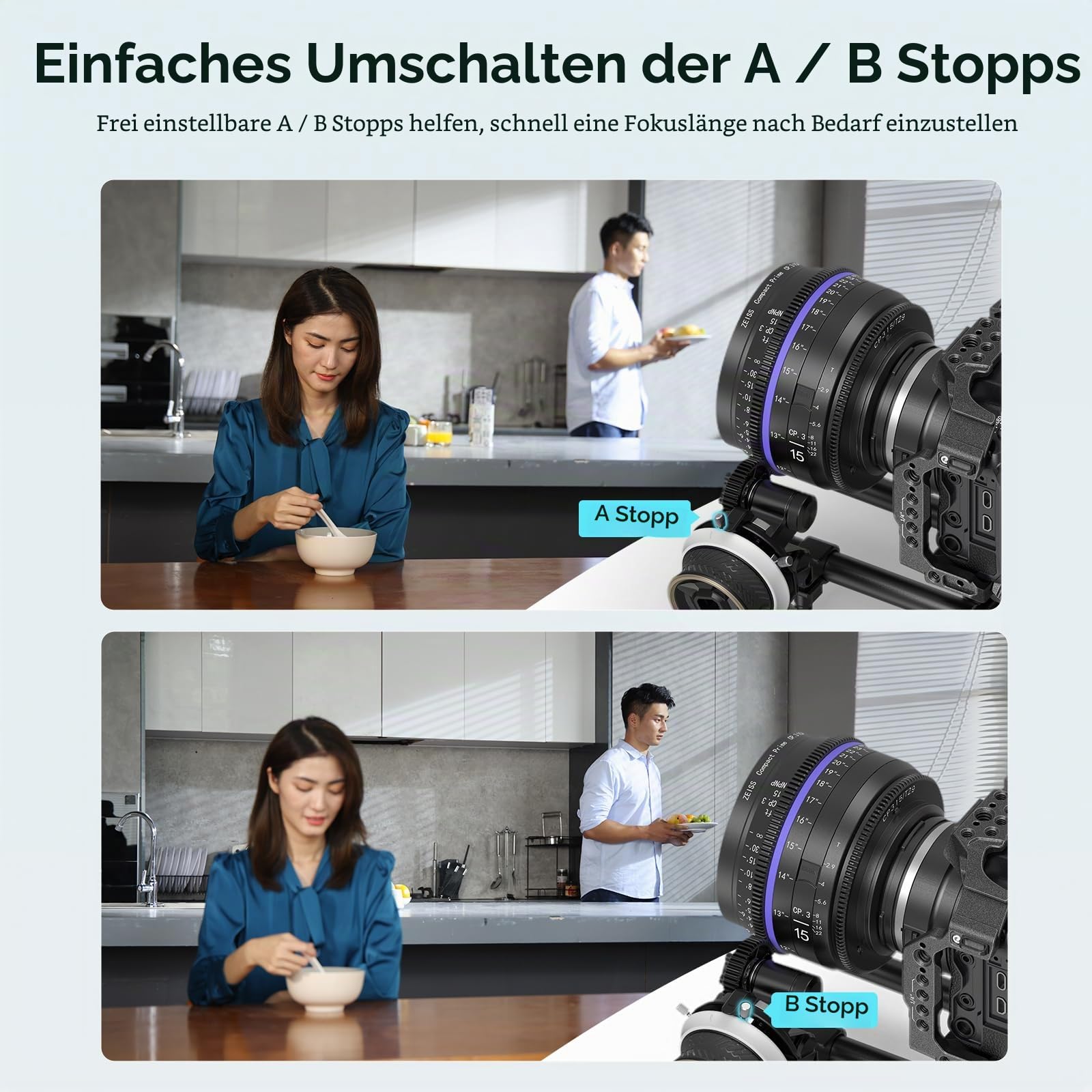 SMALLRIG Mini Follow Focus mit A/B-Anschlägen, 15mm-Stangenklemme und Aufsteckbarem Zahnriemen für DSLRS und Spiegellose Kameras, Passend für Objektive mit Durchmessern bis zu 114mm – 3010D