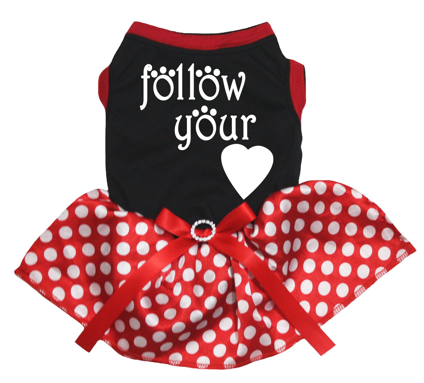 Robe pour chien vêtement canin noir pois rouges taille XXXL pour grand animal