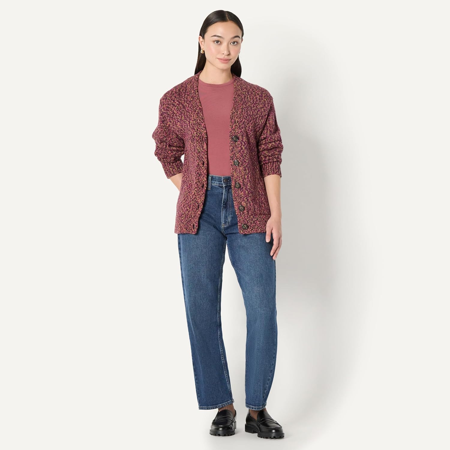 Amazon Essentials Women's Oversized-Fit Multi-Color Heavyweight Button-Up Cardigan - Image 6