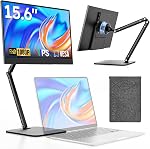 Moniteur portable, 15.6" FHD 1080P Écran de voyage pour ordinateur portable, écran externe ultra-mince avec Kickstand, extendeur d'écran pour PC Téléphone Mac PS4/5 Commutateur Xbox