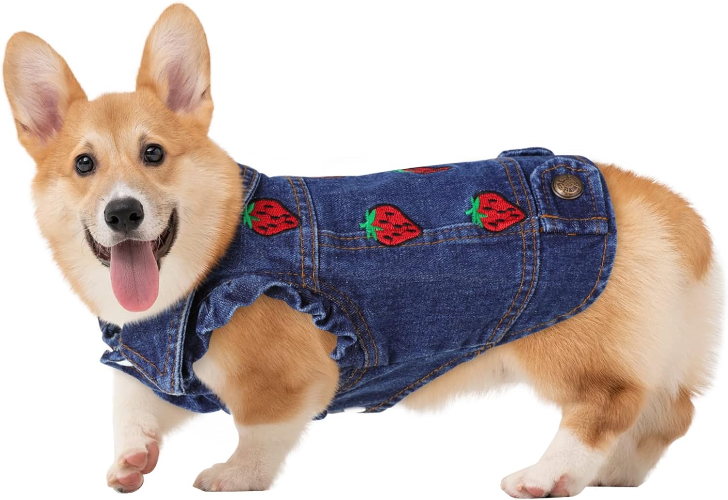 JUDYBRIDAL Pet Clothes Dog Jeans Jacket, Cool Costume Vest