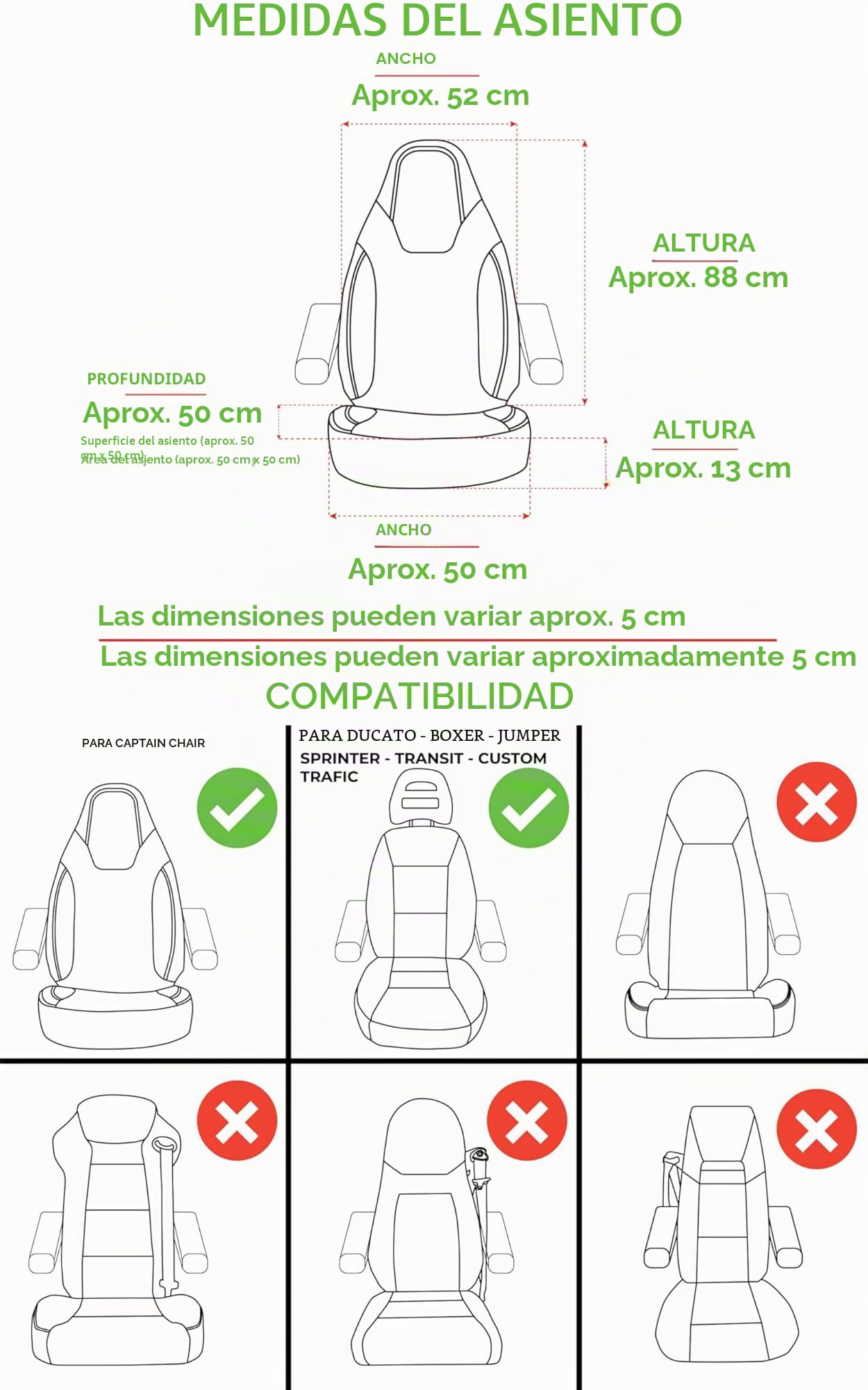 Bremer SITZBEZÜGE Fundas de Asiento Personalizadas para Asientos de piloto, Juego de Conductor y Pasajero, compatibles con Fiat Ducato, Pössl, Knaus, Adria, Carthago, Pilote Laika WPL405, Beige