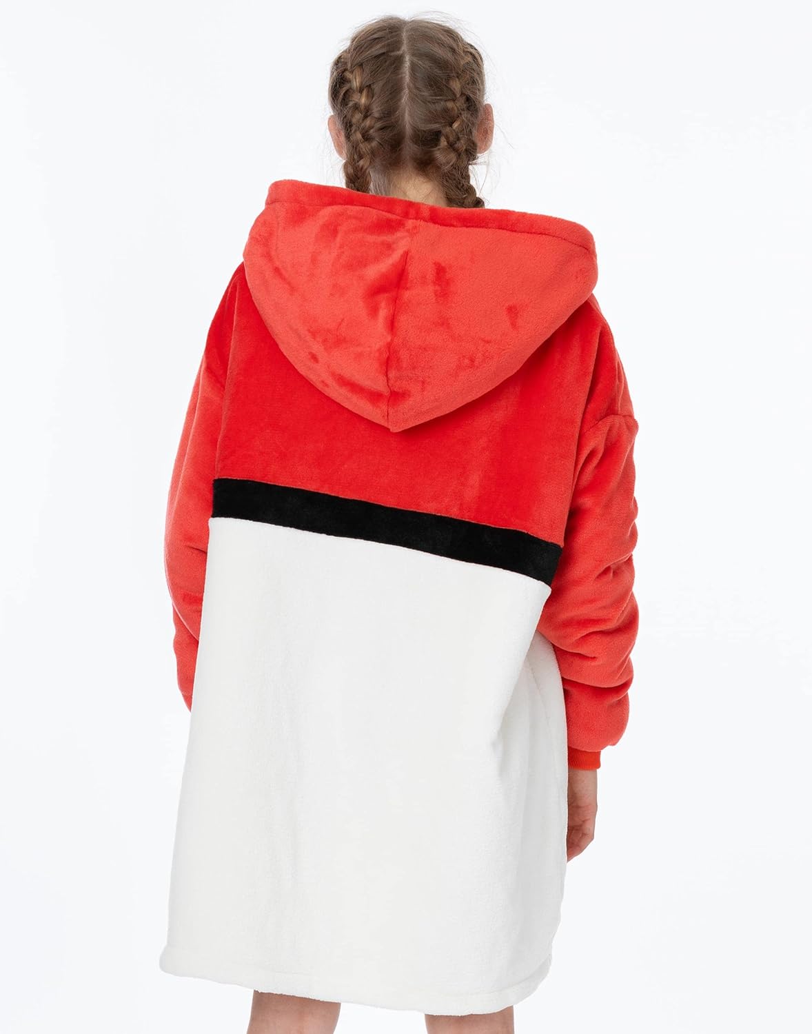 Pokemon Kids Blanket Hoodie Oversized Double Lined Sherpa Fleece Yellow Or Red - Image 5