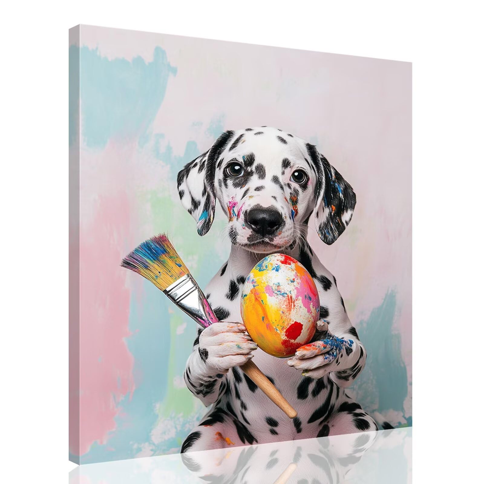 Malowanie numerami dla dorosłych psów malowanie według numerów z ramą 50 x 60 cm, malowanie zwierząt według numerów z farbami i pędzlami, zestaw do samodzielnego malowania olejnego do dekoracji domu