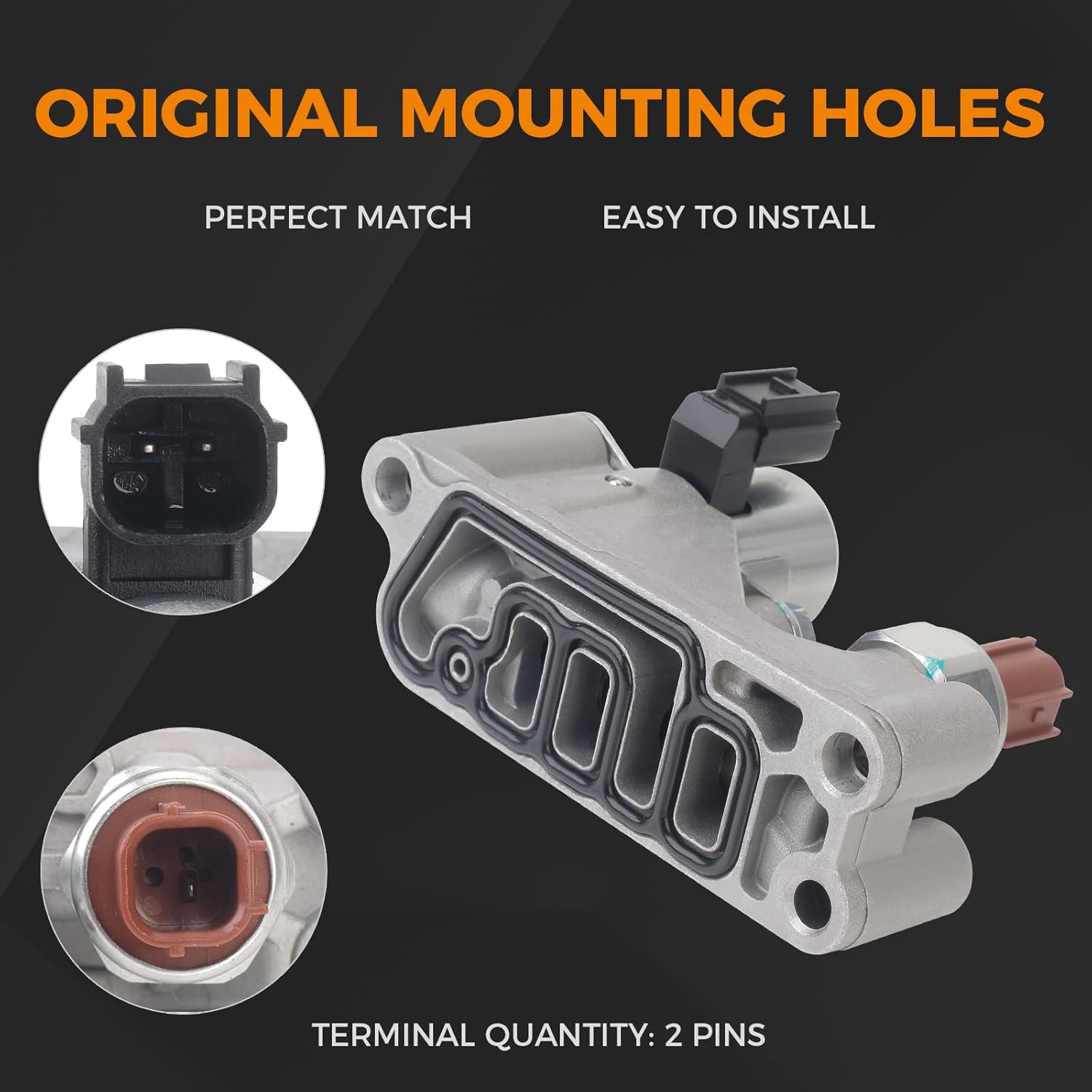Engine Variable Valve Timing VVT Solenoid Compatible with Honda 3.5L V6 2008-2017 Odyssey 2009-2015 Pilot 2008-2012 Accord 2010-2011 Accord Crosstour 2012 Crosstour 918-056