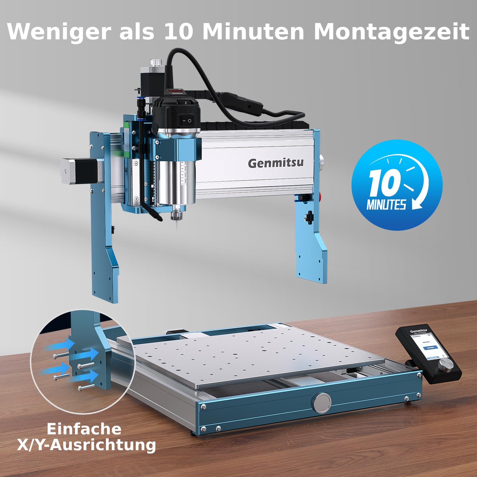 Genmitsu 3030-PROVer Ultra CNC-Fräsmaschine für Metall, CNC-Graviermaschine für alle Metalle mit leistungsstarker 710-W-Spindel, ±0,03 mm hoher Präzision für die Gravur von Aluminium und Acryl