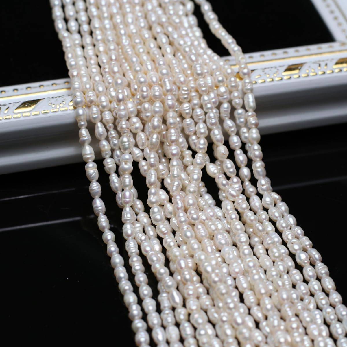 3-4mm Natural Pearl Beads Small Rice Shape White Cultured Freshwater Pearl Loose Beads for Jewelry Making Necklace DIY Craft - Image 2