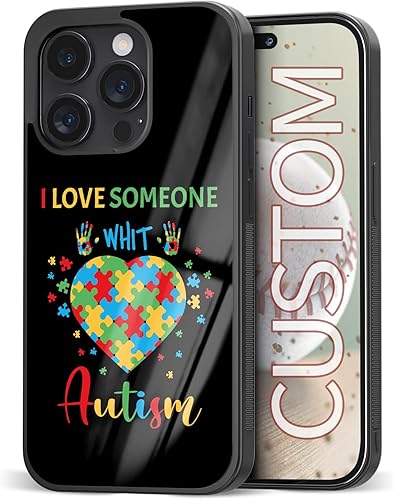Fundas para teléfono de concienciación autista para padres, diseño de arcoíris, I Love Someone, aplicable con Samsung Galaxy A02 A03 A10 A13 A42 A51