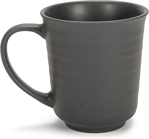Miniatura 2 de Elanze Designs Juego de 4 tazas de café de cerámica de 17 onzas con acabado esmaltado negro mate