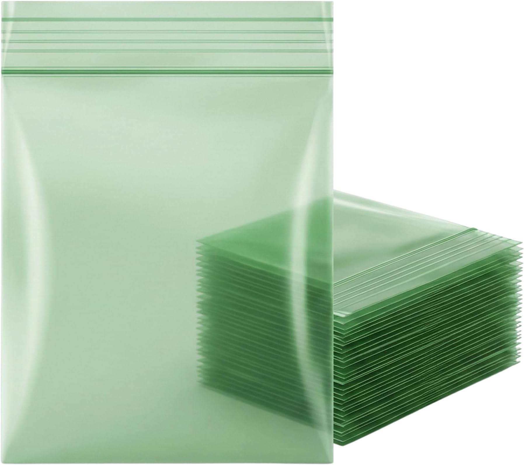Grip Seal Zip Lock Resealable Plastic Bags (30x30 mm, 200 Pcs, Green)