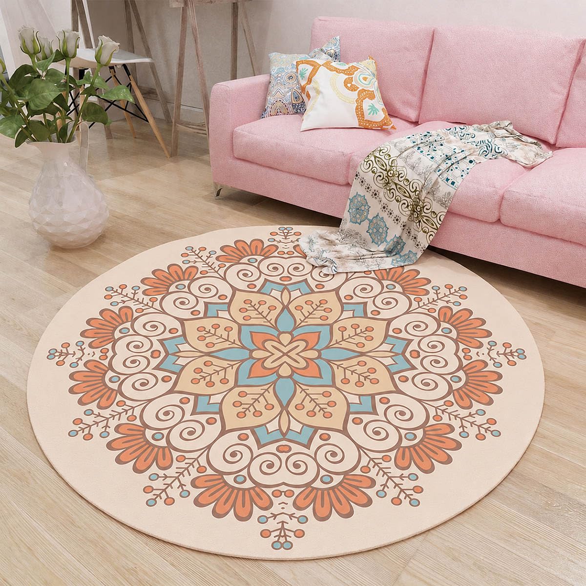 Tapis rond lavable pour le salon et la salle à manger SSWH 140 cm