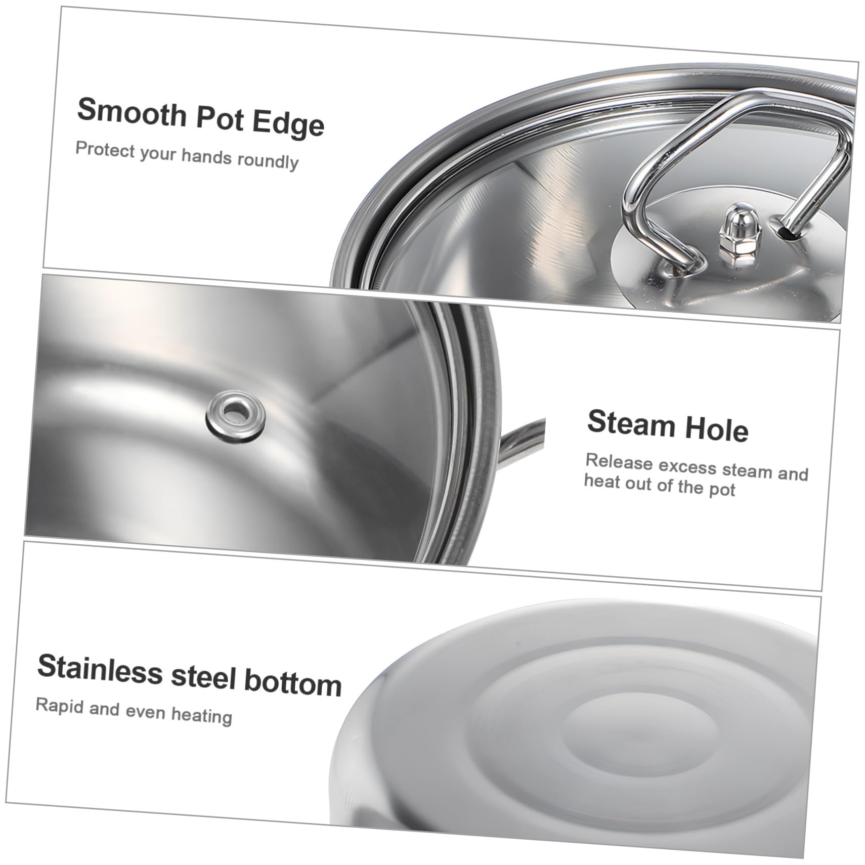 TOYANDONA Set Pentole per Brodo e Stufato in Acciaio Inox con Coperchi in Vetro, Pentole a Induzione Doppio Manico, 10 Pezzi per Cucina Domestica e Preparazione Zuppe
