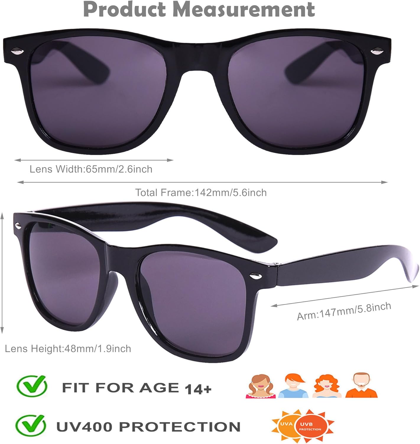 Eyegla 8/12/18 Pack Neon Sunglasses Bulk Colorful Multipack Party Sunglasses Retro Glasses Party Favor for Adult Men Women - Image 4