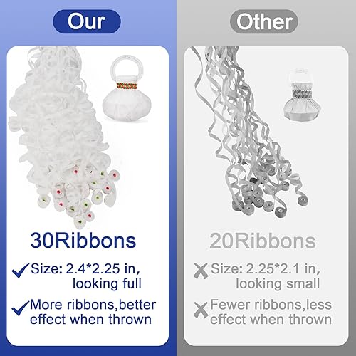 Miniatura 2 de Paquete de 24 Poppers de confeti blanco, sin ensuciar, poppers de fiesta para cumpleaños, boda, fiesta, celebraciones, apertura escolar, graduación,