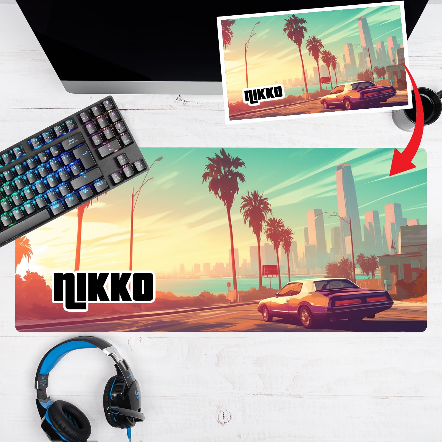 Wanapix | Alfombrilla Ratón Personalizada | Tapete Gaming Extra Grande | 90x40 cm | Base Antideslizante | Muy Flexible | Regalo Ideal Gamers y Streamers | 100% Personalizado