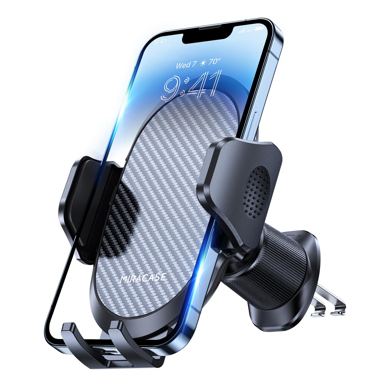 Support Téléphone Voiture Miracase 2025 – Crochet Métal Solide, Bouche D’Aération, Rotation 360°, Une Main, 4.0-7.0 Pouces