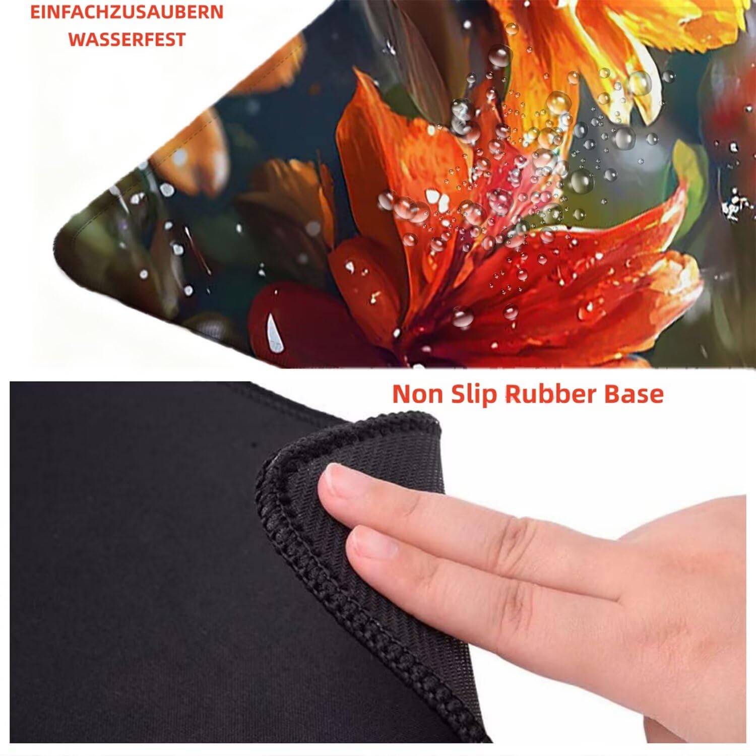 Podkładka pod mysz XXL z papugą wodną 1200 x 600 x 3 mm duża podkładka pod mysz szyte krawędzie wodoodporna antypoślizgowa duże rozszerzone akcesoria biurowe do PC, komputer poprawia dokładność i