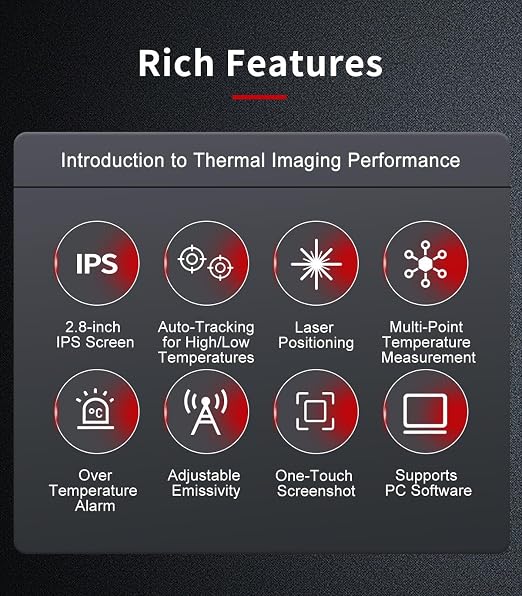 Feeltech FE09 Imagen térmica infrarroja portátil – HD para pruebas de circuitos, detección de fugas, mantenimiento y medición de temperatura miniatura 3