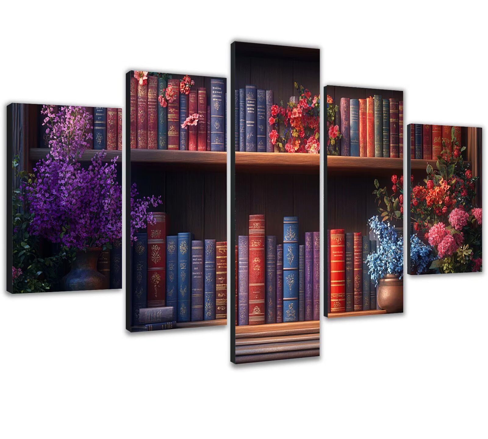Diamond Painting Erwachsene Groß XXL 80x125cm 5 Teilig 5D Diamond Painting Buch Basteln & DIY Malen Nach Zahlen Erwachsene Dimond Paintings Bilder Bastel Sets, Bausätze für Diamantmalerei Blume 0b-954