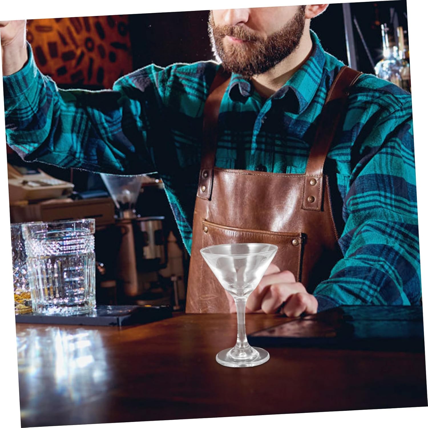 Cabilock 6pcs Martini Glasses Set Crystal Goblets for Cocktails Premium Glass Material High Stem Design for Parties and Weddings