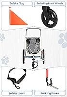 Vista 6 de Sepnine 2 en 1 Remolque de Bicicleta para Mascotas con una Rueda de Carrito de 15 cm Adecuada para Perros Pequeños y Medianos, Capacidad de Carga