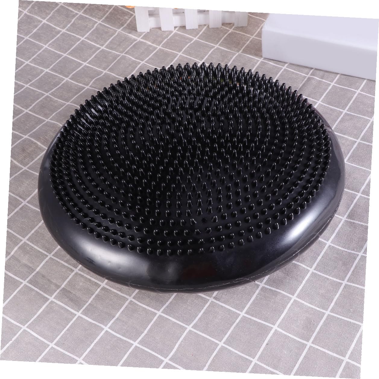 Cuscino Balance Gonfiabile in PVC Nero per Ragazzo Ragazza Seduta | Cuscino Propriocettivo, con Pompa Manuale, Superficie Instabile per Allenare Core e Migliorare l'Equilibrio