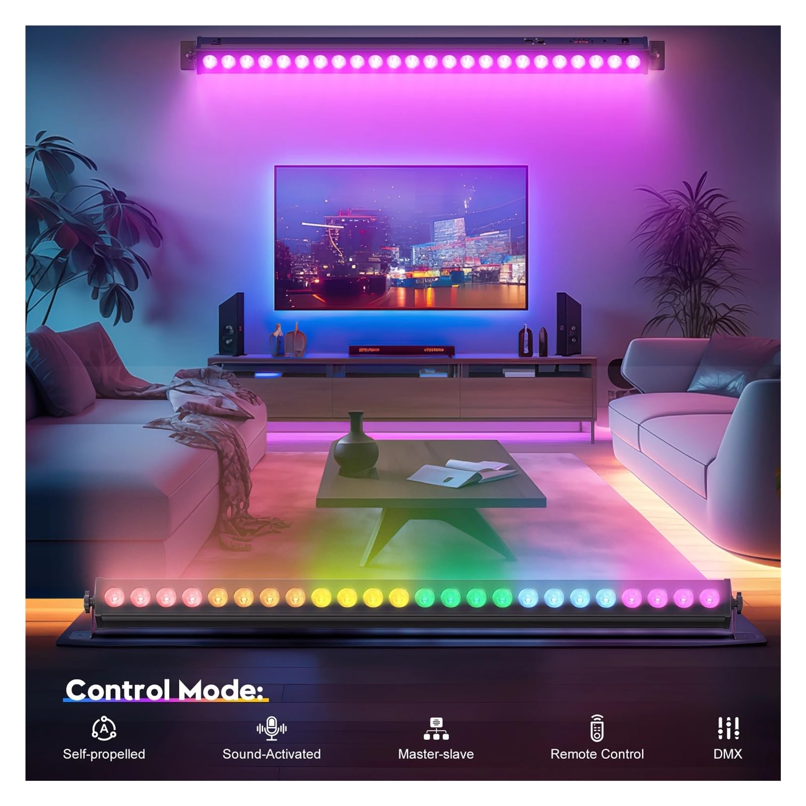 Światła dyskotekowe 2 szt. 60 W RGB 24LED Wall Wash Light Bar z em DMX Stage Light Bar na wesele, kościół, muzykę, taniec, DJ, imprezę