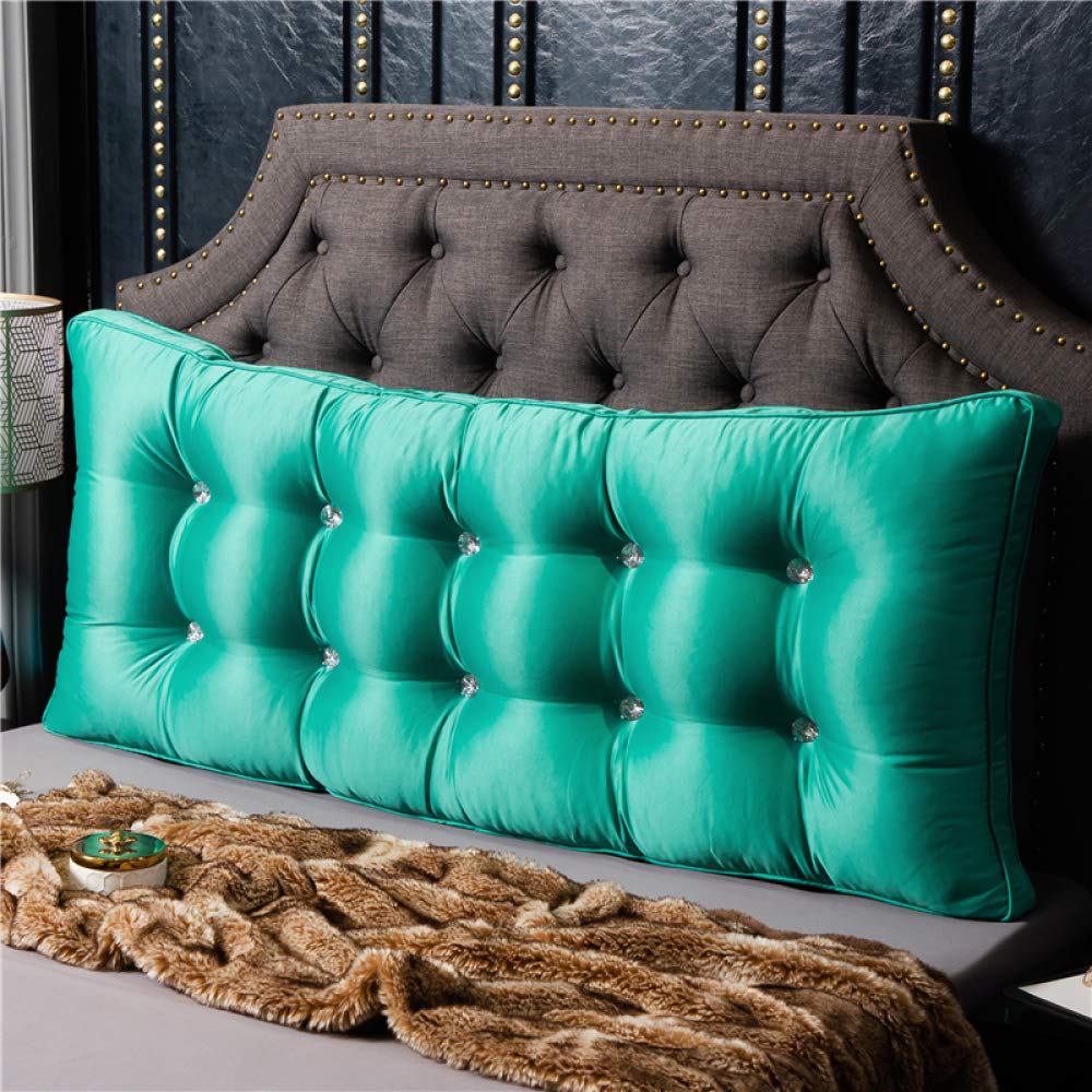 RUYII Faux Silk Silky Satin Pillow Sofa Long Cushion Backrest Pillow Bed Decoration,Green-180×60cm