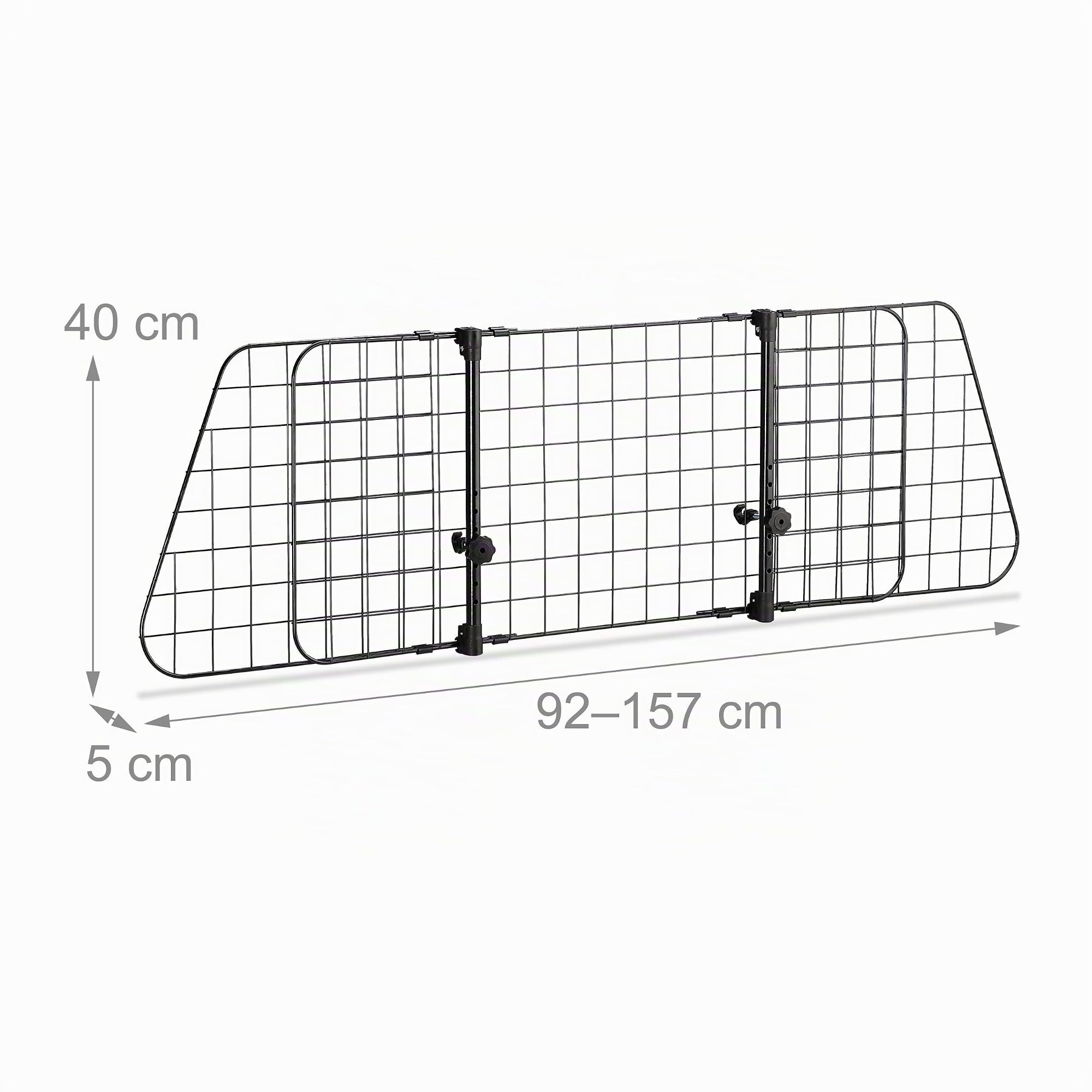 Relaxdays Barrière pour Chien Voiture Universelle Réglable 40 x 92-157 cm Noir