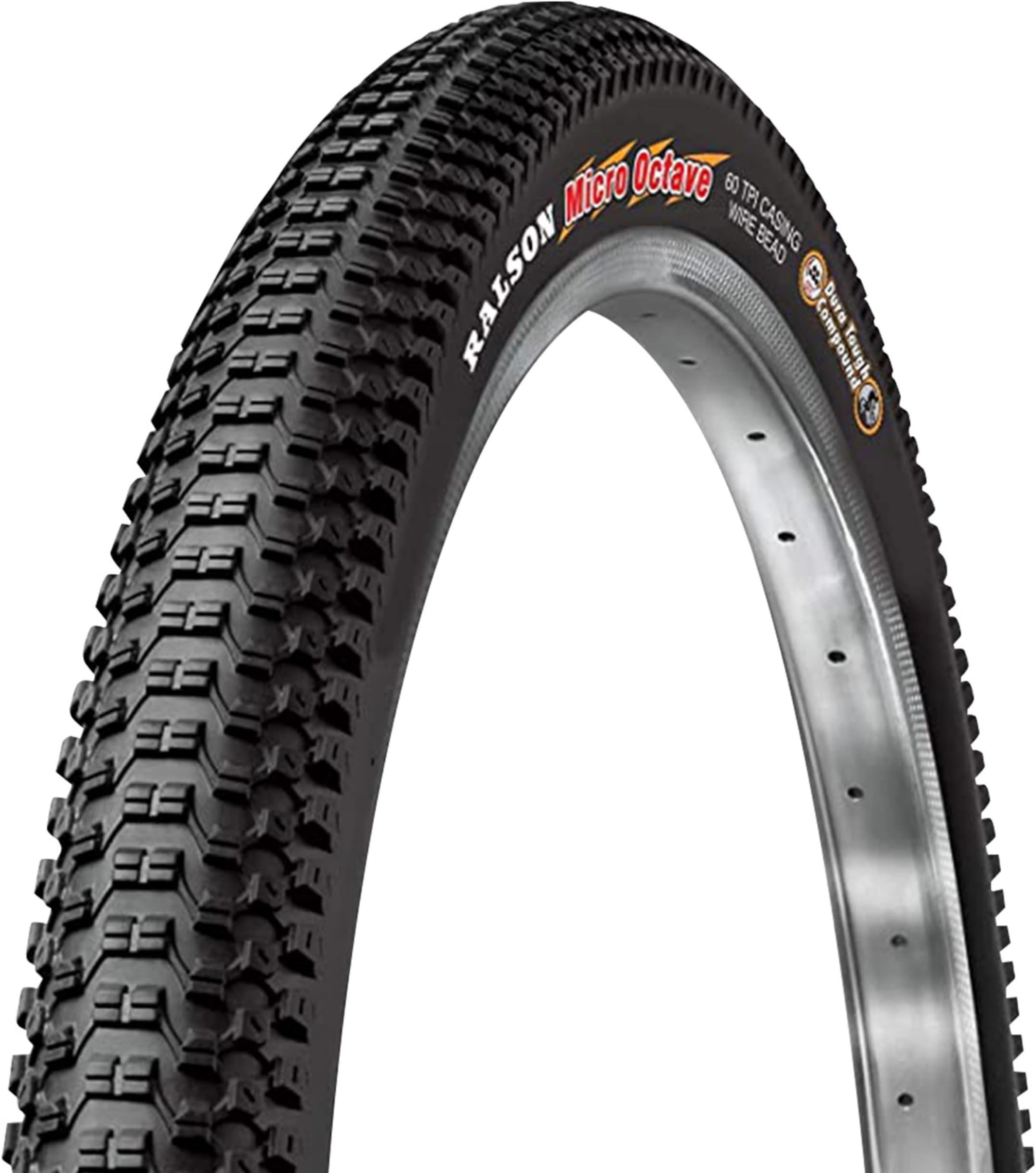 Ralson 26 X 2.10 | Micro Octave Mountain Bike Nylon Black Tyre | Side Grooves for Stable Cornering | R4152