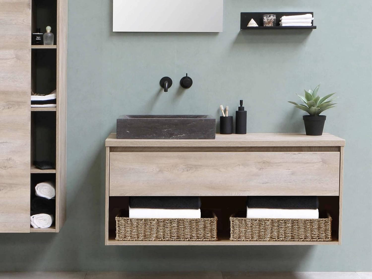 StorageWorks Large Seagrass Tray for Bathroom, Seagrass Storage Baskets for Shelves, Handwoven Natural Wicker Baskets for Organizing, 2-Pack - Image 4