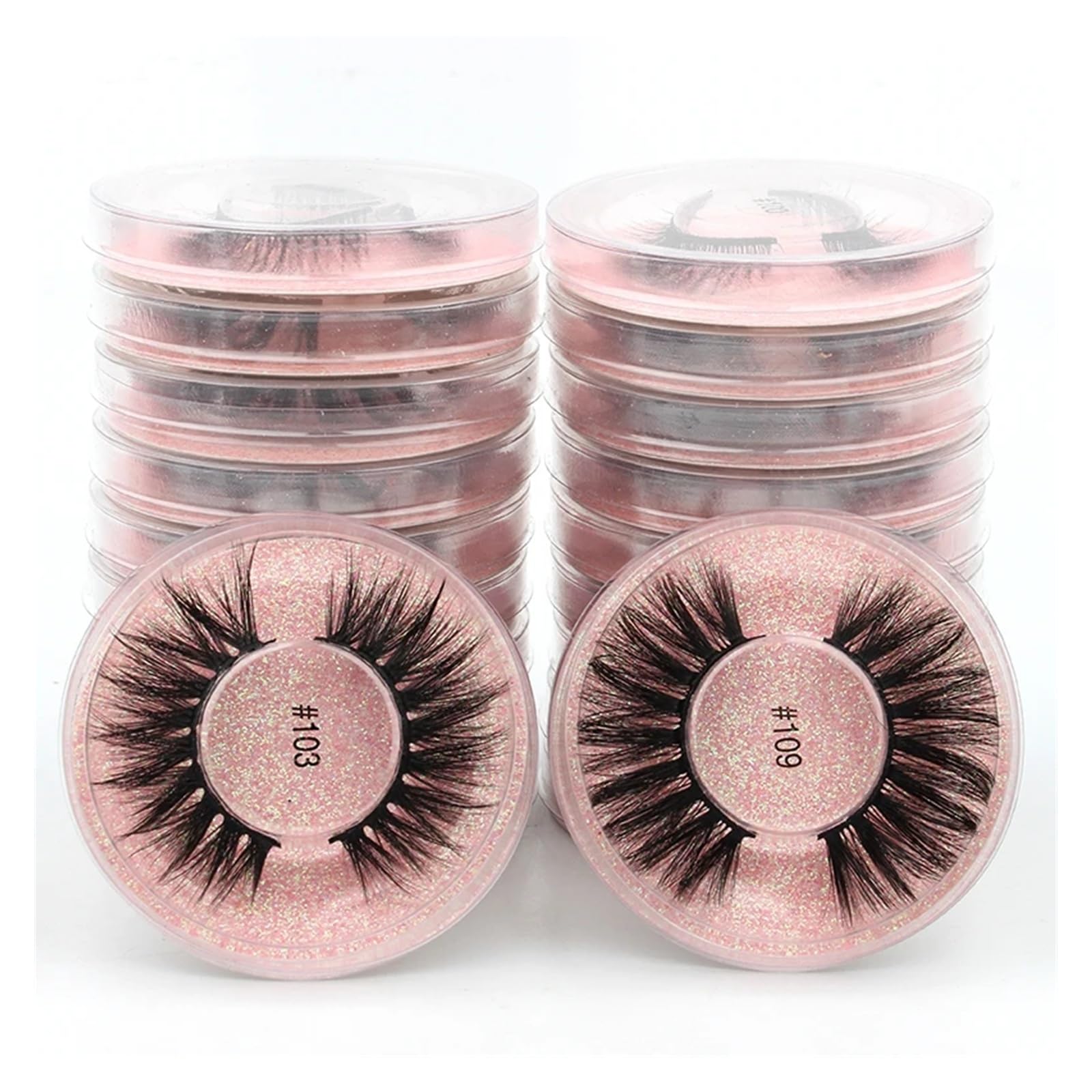 UAMOU Rzęsy 4/50/100 sztuk rzęsy luzem 3D rzęsy z norek makijaż naturalne sztuczne rzęsy delikatne długie Faux Cils maquillaje femme Cheerfully (Color : Mix 60 Pairs)