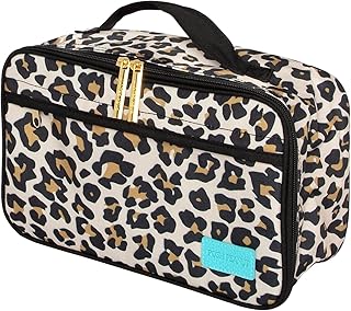 Posh Peanut Borsa per il pranzo per le ragazze – Impermeabile e isolata con spazio aggiuntivo e porta targhetta nome (Lana Leopard Tan)