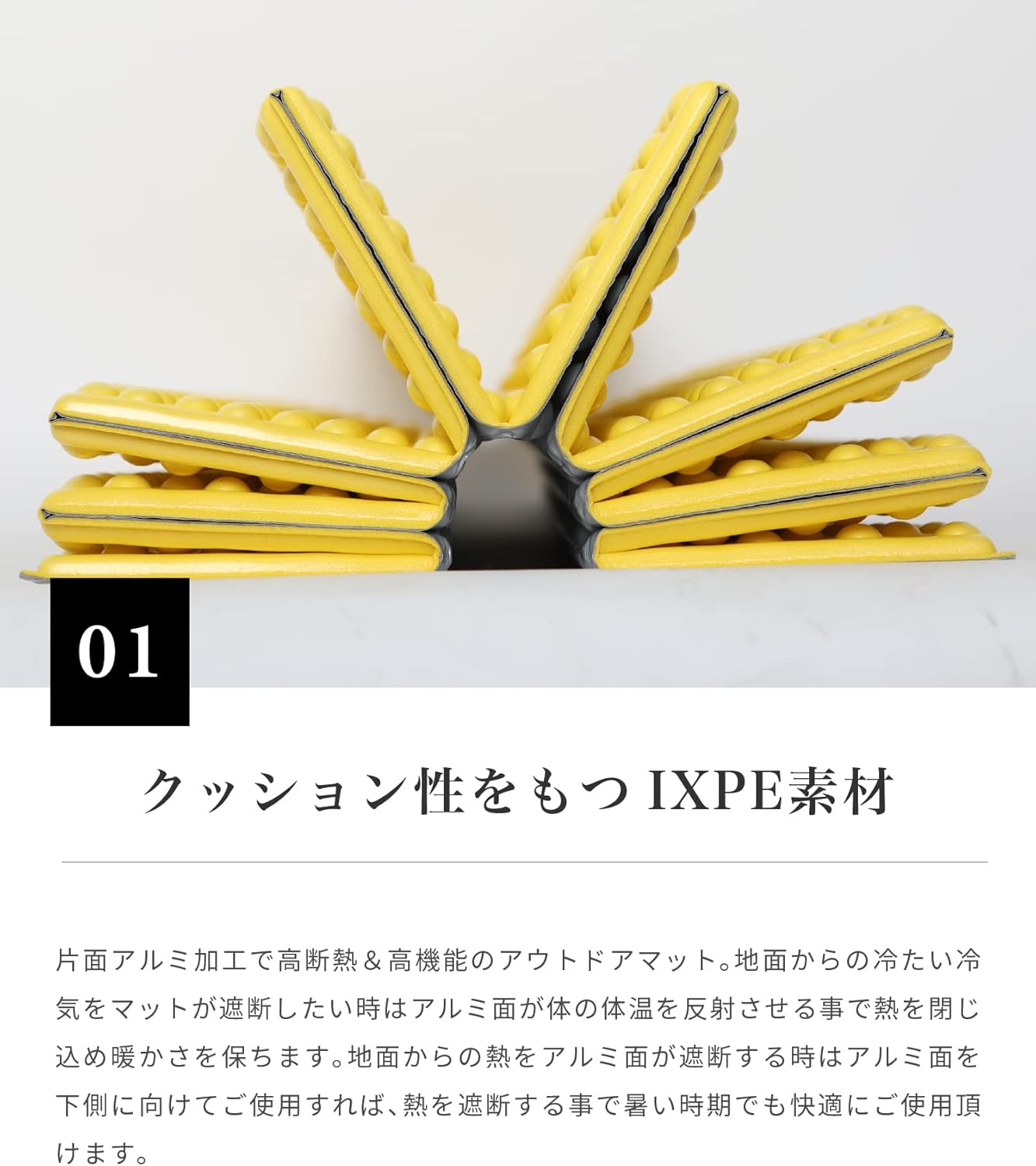 S'More(スモア) Aluminum Waffle Mat キャンプ マット 折りたたみ アルミマット コンパクト 保温 冷気遮断 軽量 183×56×2cm 460g 収納袋付き